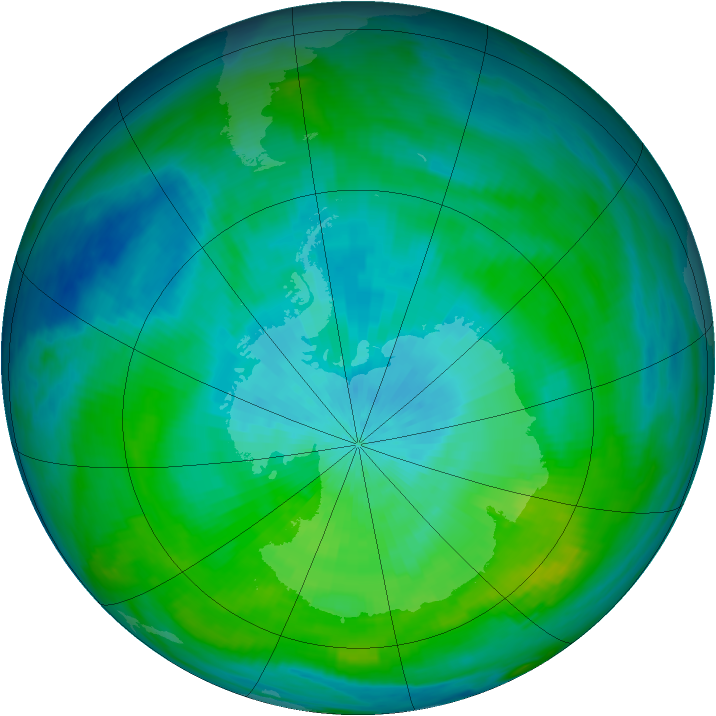 Antarctic ozone map for 01 March 1983